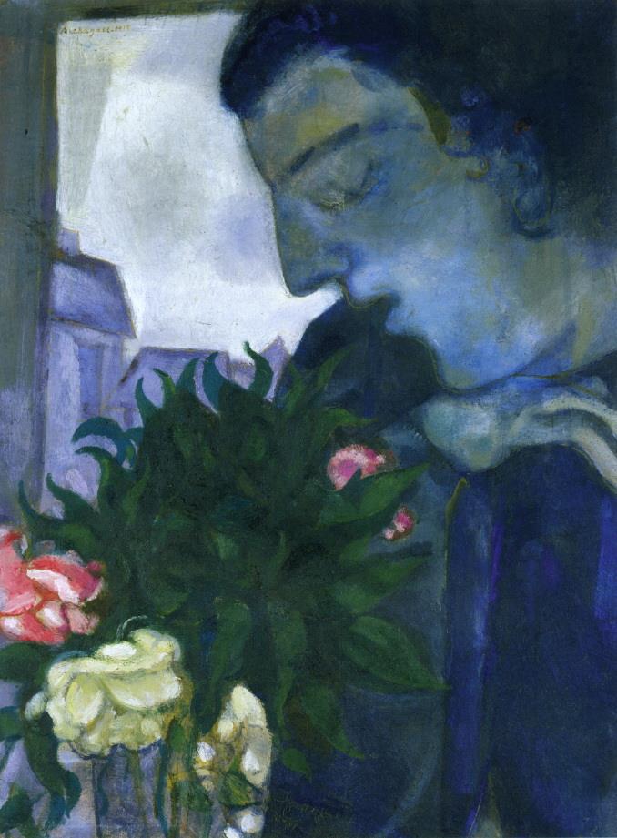 Selbstporträt im Profil Zeitgenosse Marc Chagall Ölgemälde